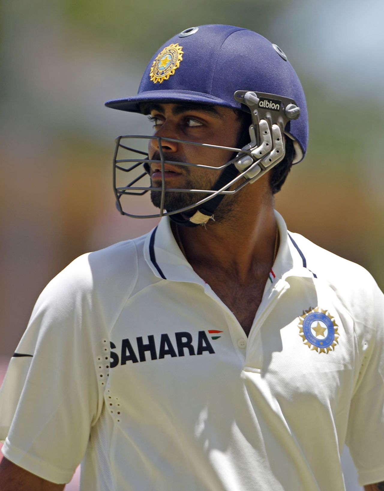 Virat Kohli walks back after scoring just four on Test debut, West Indies v India, 1st day, 1st Test, Kingston, June 20, 2011