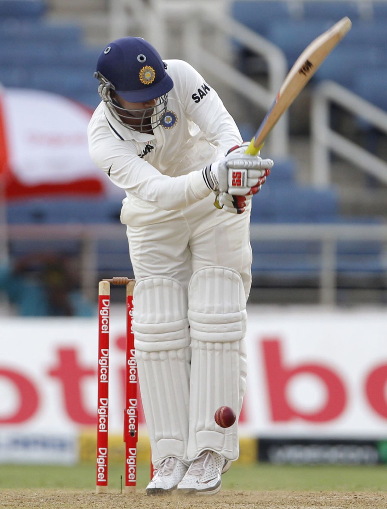 Praveen Kumar is trapped lbw, West Indies v India, 1st day, 1st Test, Kingston, June 20, 2011