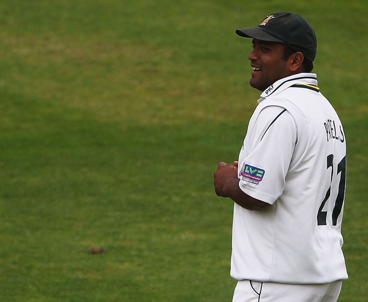 Samit Patel is all smiles on the field for Nottinghamshire, Nottinghamshire v Lancashire, County Championship Division One, Trent Bridge, June 21 2011