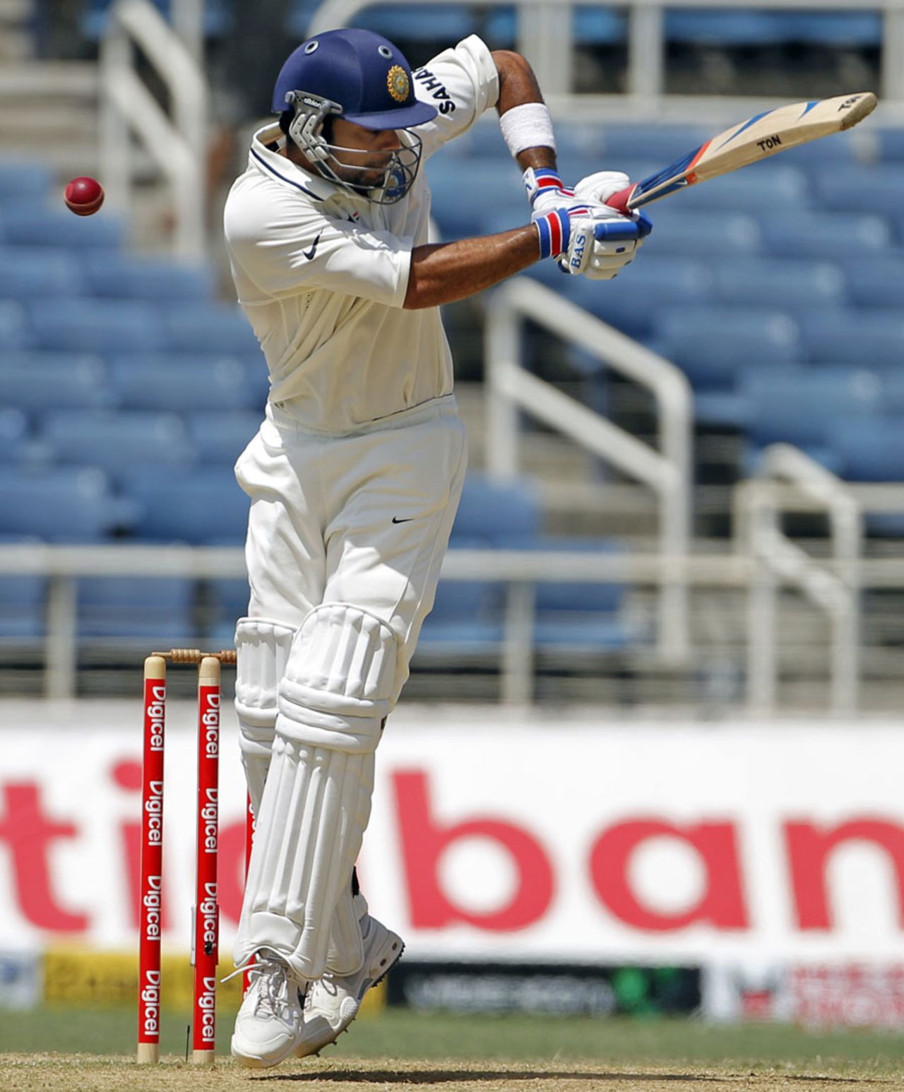 Virat Kohli gloves one and is caught behind for 15, West Indies v India, 1st Test, Kingston, 3rd day, June 22, 2011