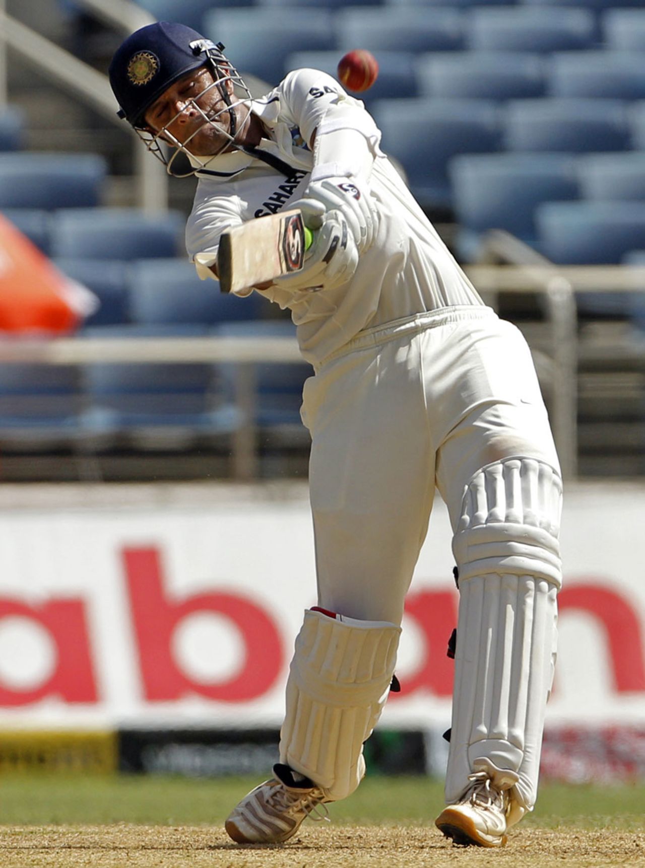Rahul Dravid launches a rare six, West Indies v India, 1st Test, Kingston, 3rd day, June 22, 2011