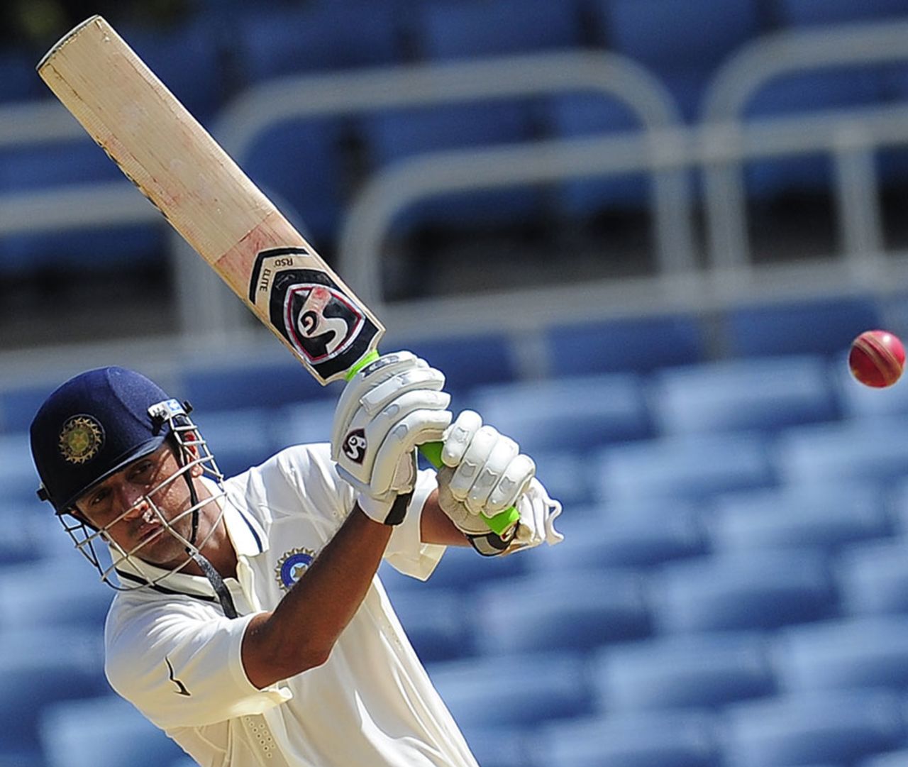 Rahul Dravid drives during his century, West Indies v India, 1st Test, Kingston, 3rd day, June 22, 2011