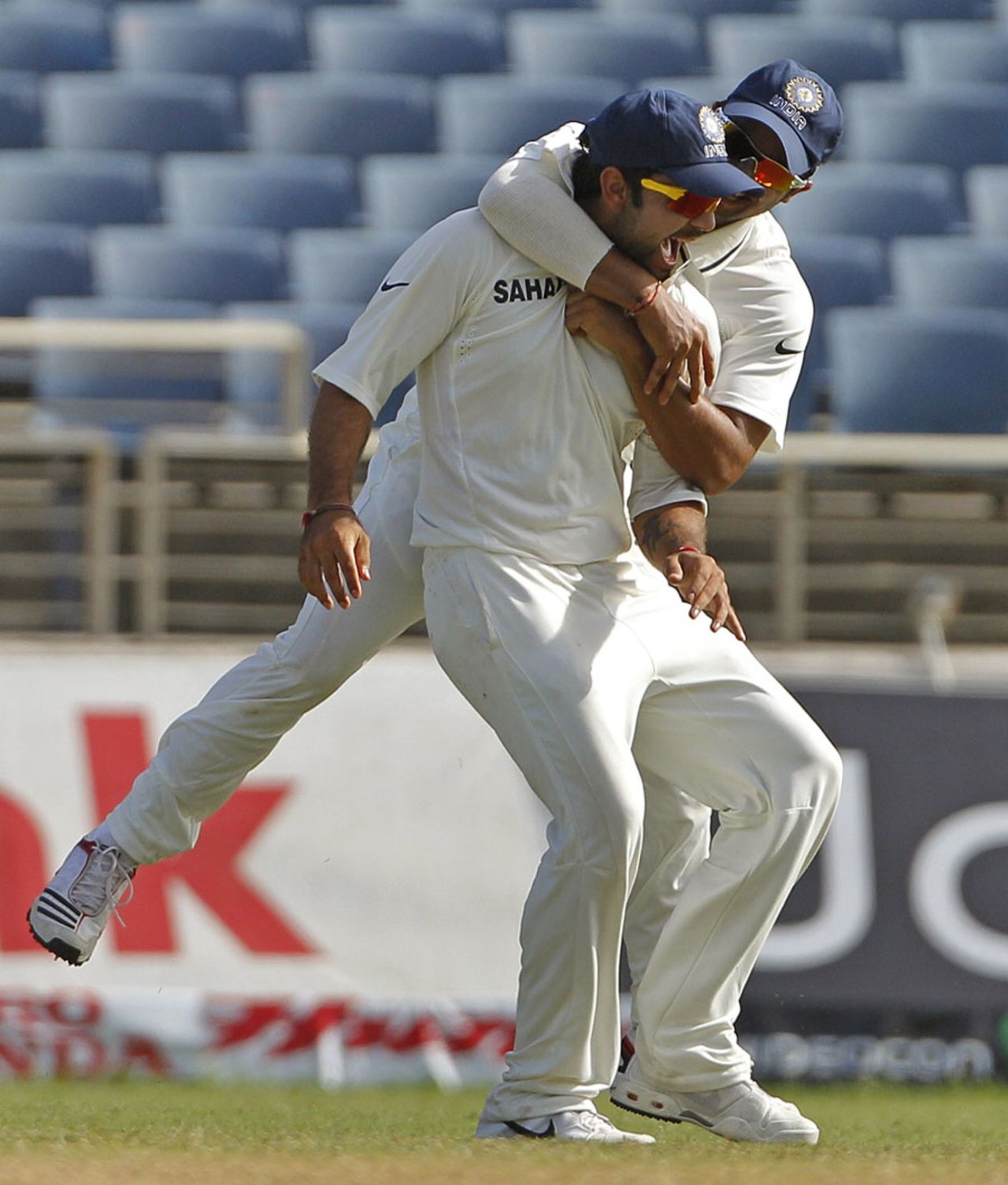 Virat Kohli is congratulated on a sharp catch, West Indies v India, 1st Test, Kingston, 3rd day, June 22, 2011