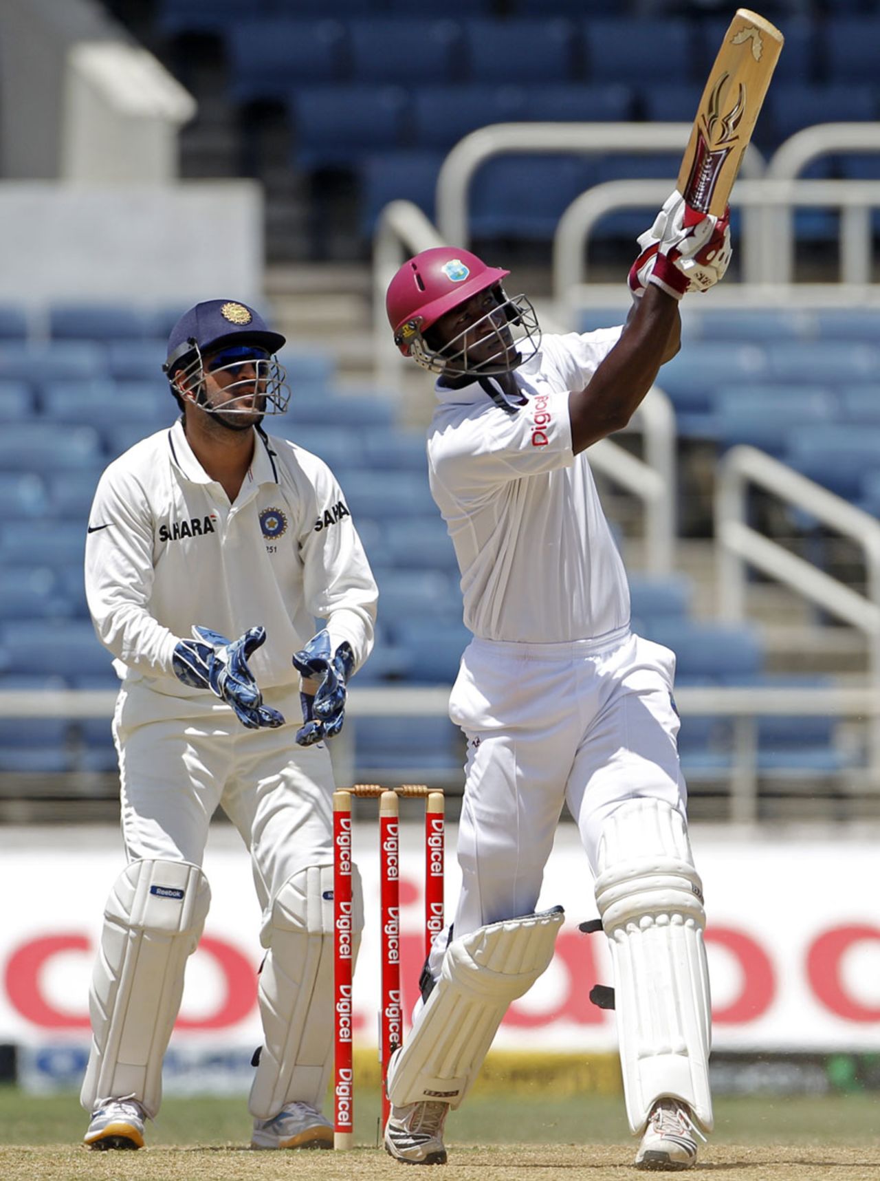 Darren Sammy launched Harbhajan Singh for three successive sixes, West Indies v India, 1st Test, Kingston, 4th day, June 23, 2011