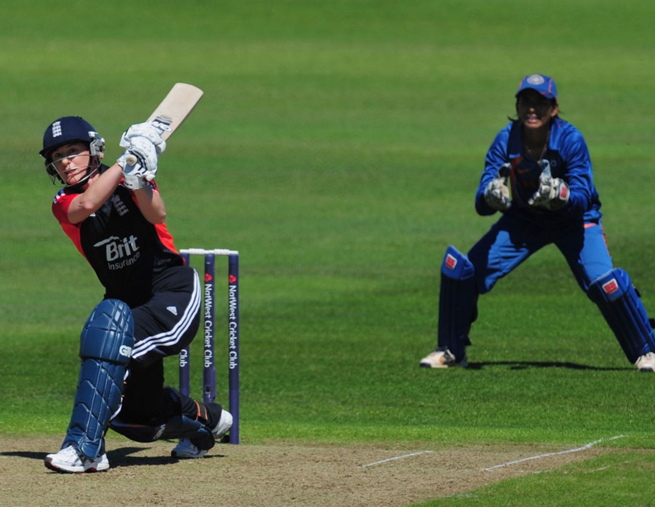 Claire Taylor hits down the ground on her way to a half-century, England Women v India Women, NatWest Women's T20 Quadrangular Series, Taunton, June 26, 2011