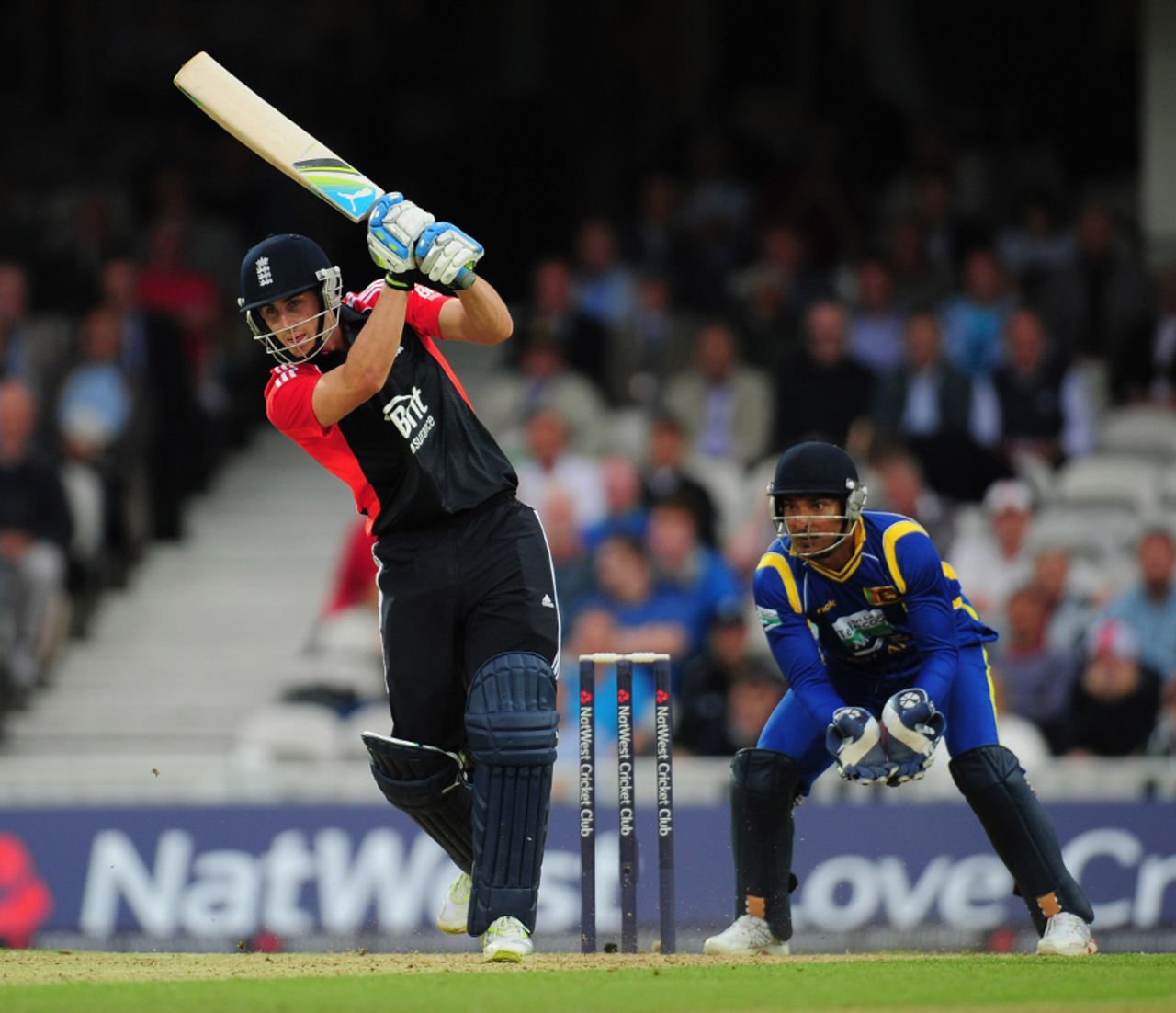 Craig Kieswetter drives down the ground during his 61, England v Sri Lanka, 1st ODI, The Oval, June 28 2011