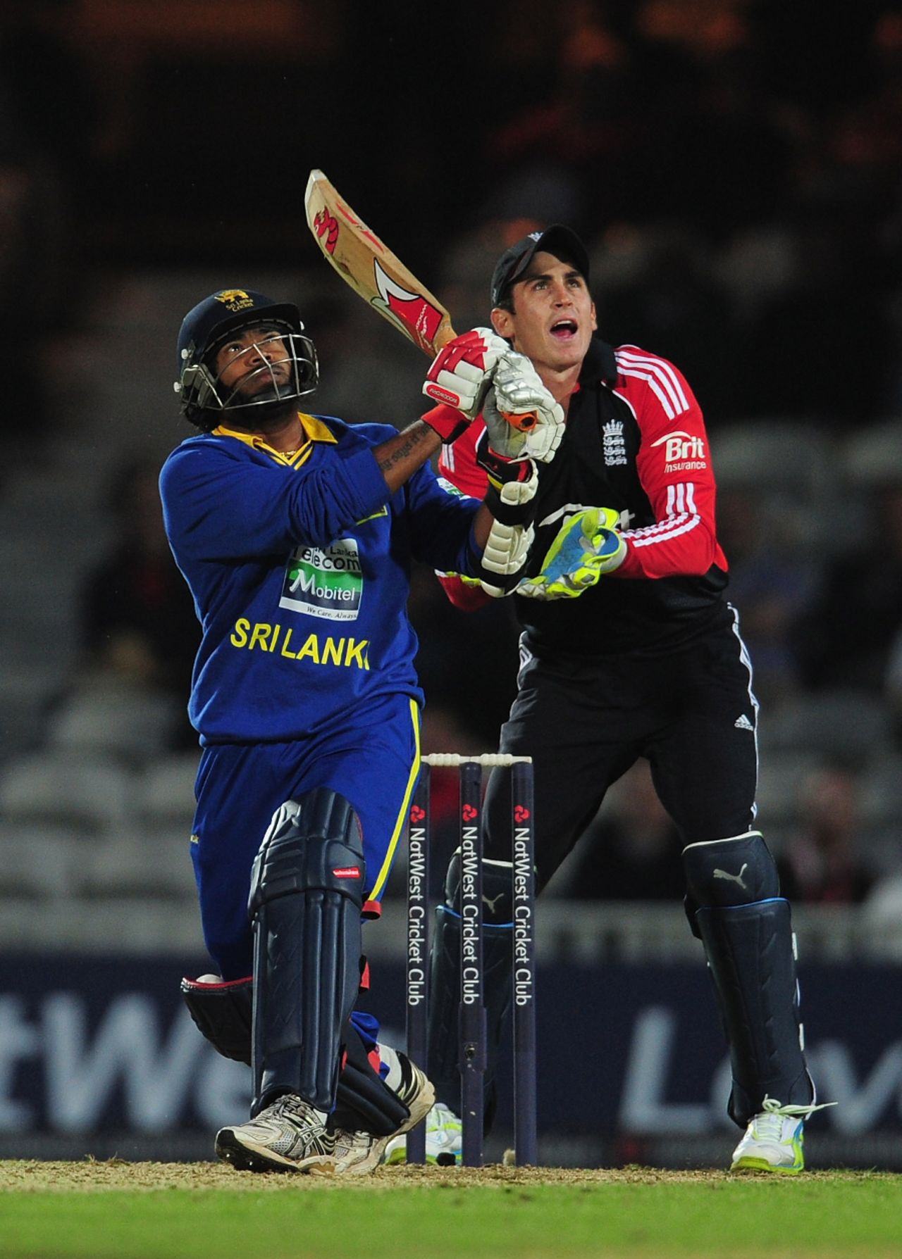 Lasith Malinga hits a six during his 15-ball 26, England v Sri Lanka, 1st ODI, The Oval, June 28 2011