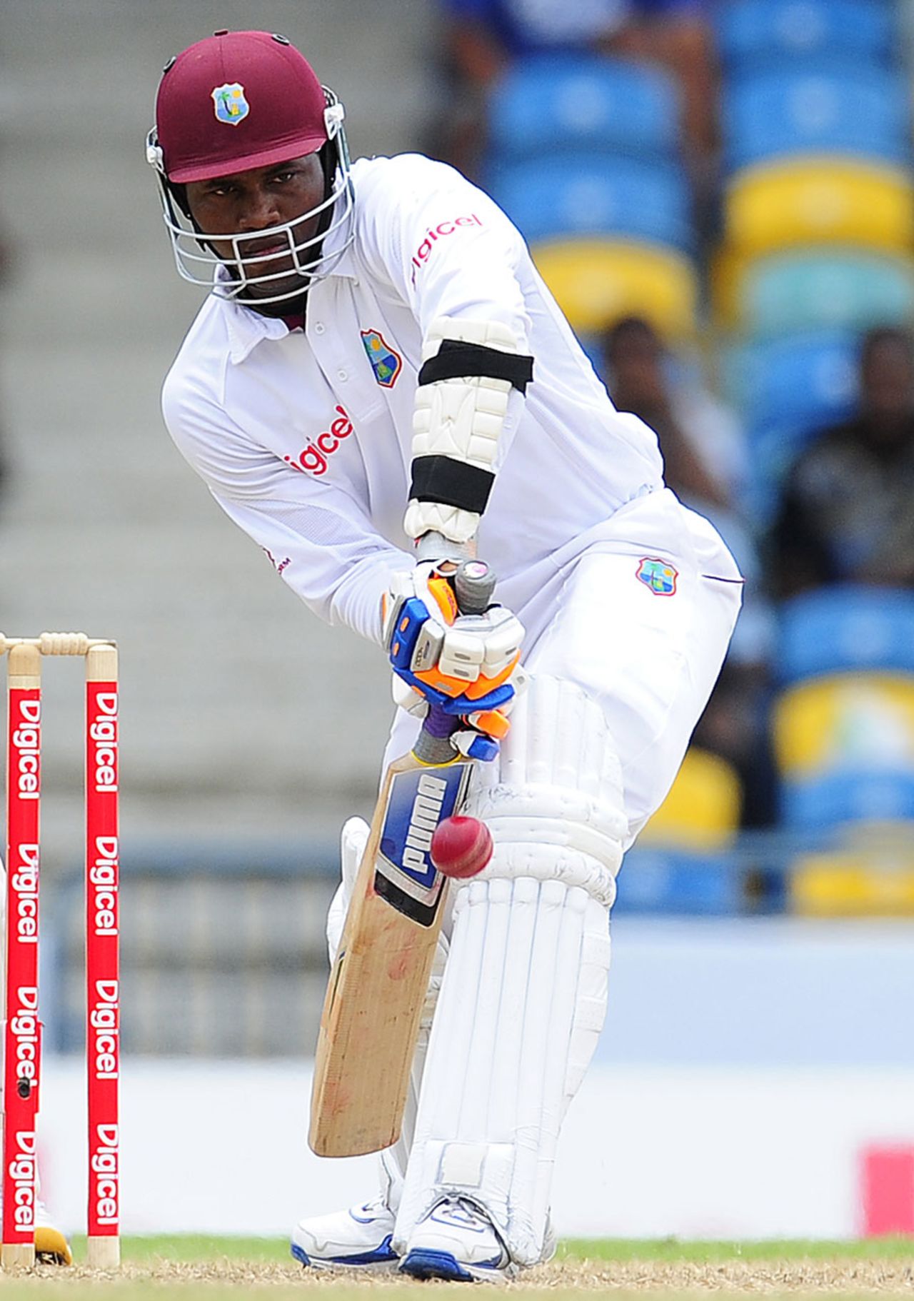 Marlon Samuels was defiant on the third morning, West Indies v India, 2nd Test, Bridgetown, 3rd day, June 30, 2011