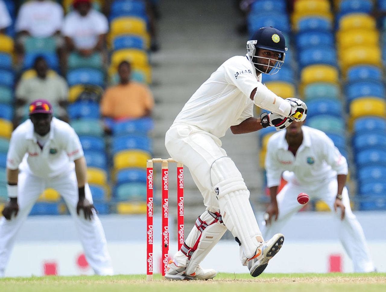Abhinav Mukund shapes to drive through the off side, West Indies v India, 2nd Test, Bridgetown, 4th day, July 1, 2011 