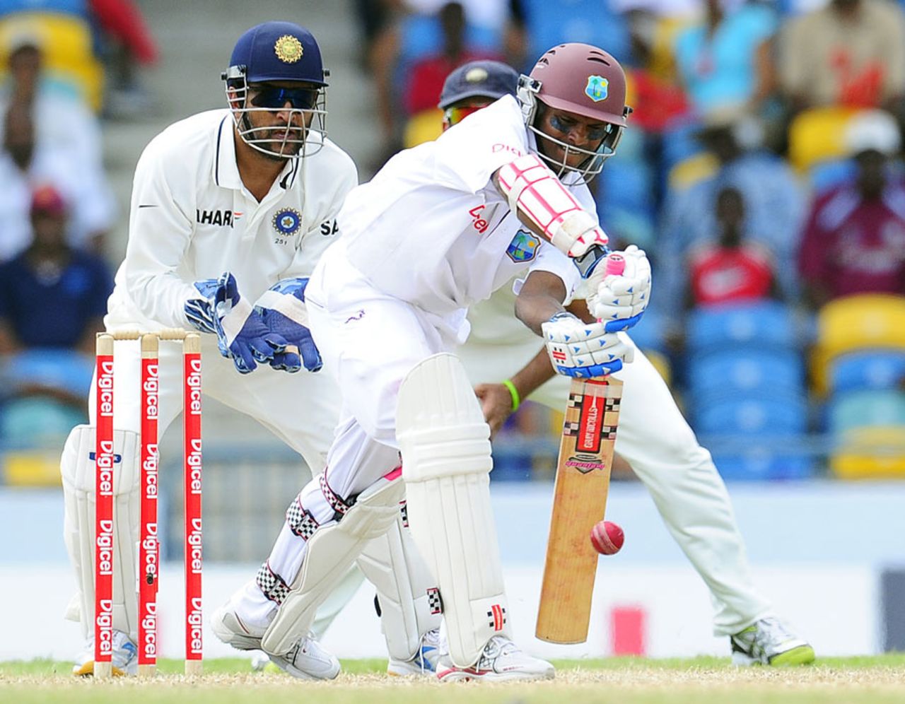 Shivnarine Chanderpaul was his usual obdurate self, West Indies v India, 2nd Test, Bridgetown, 5th day, July 2, 2011 