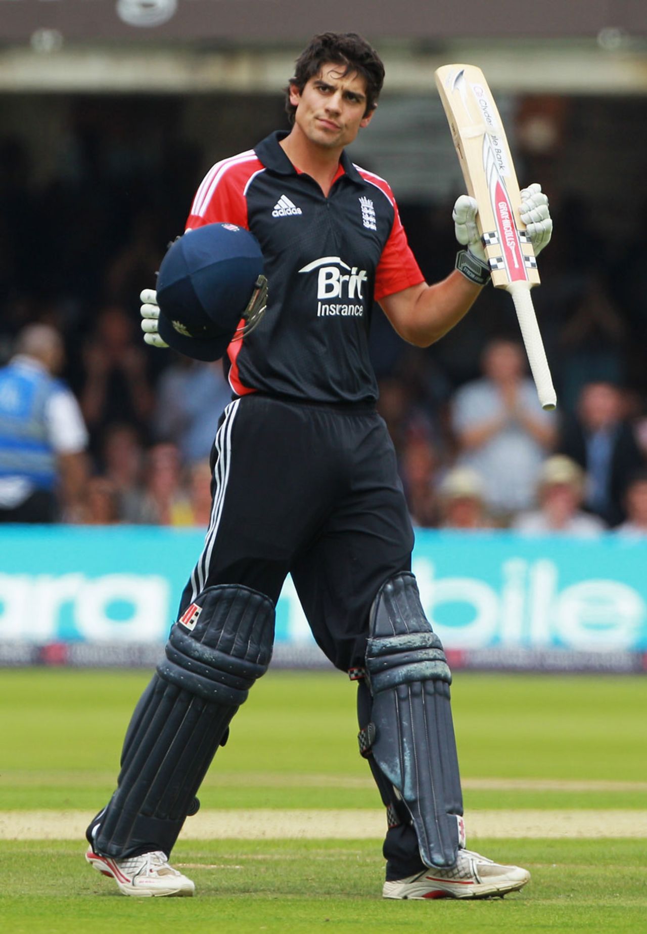 Alastair Cook brings up his second ODI century, and his first as captain, England v Sri Lanka, 3rd ODI, Lord's July 3 2011