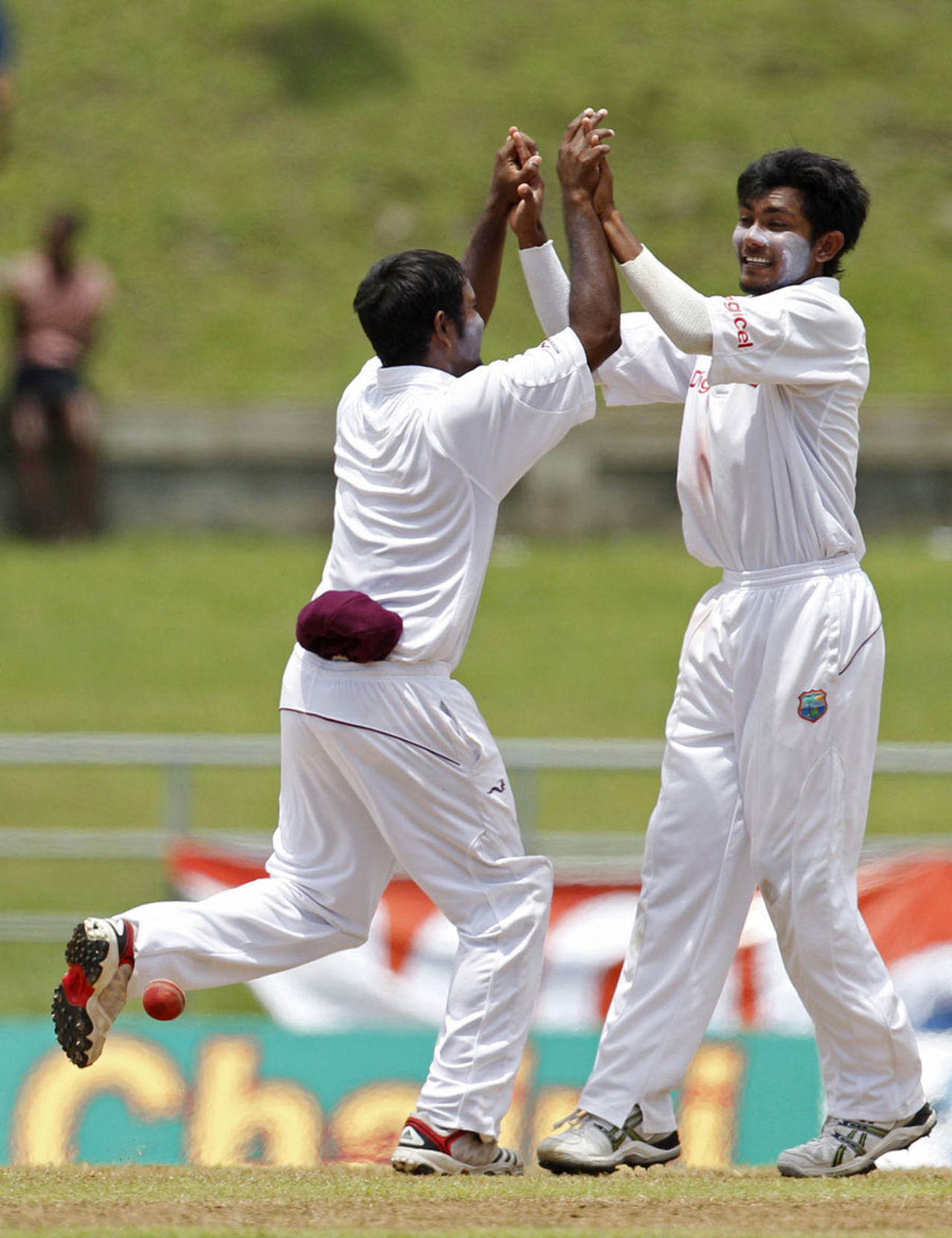 Adrian Barath caught Abhinav Mukund off Devendra Bishoo, West Indies v India, 3rd Test, Dominica, 2nd day, July 7, 2011