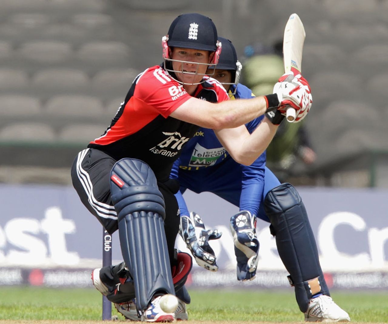Eoin Morgan manoeuvred the ball superbly in an 60-ball 57, England v Sri Lanka, 5th ODI, Old Trafford, July 9 2011