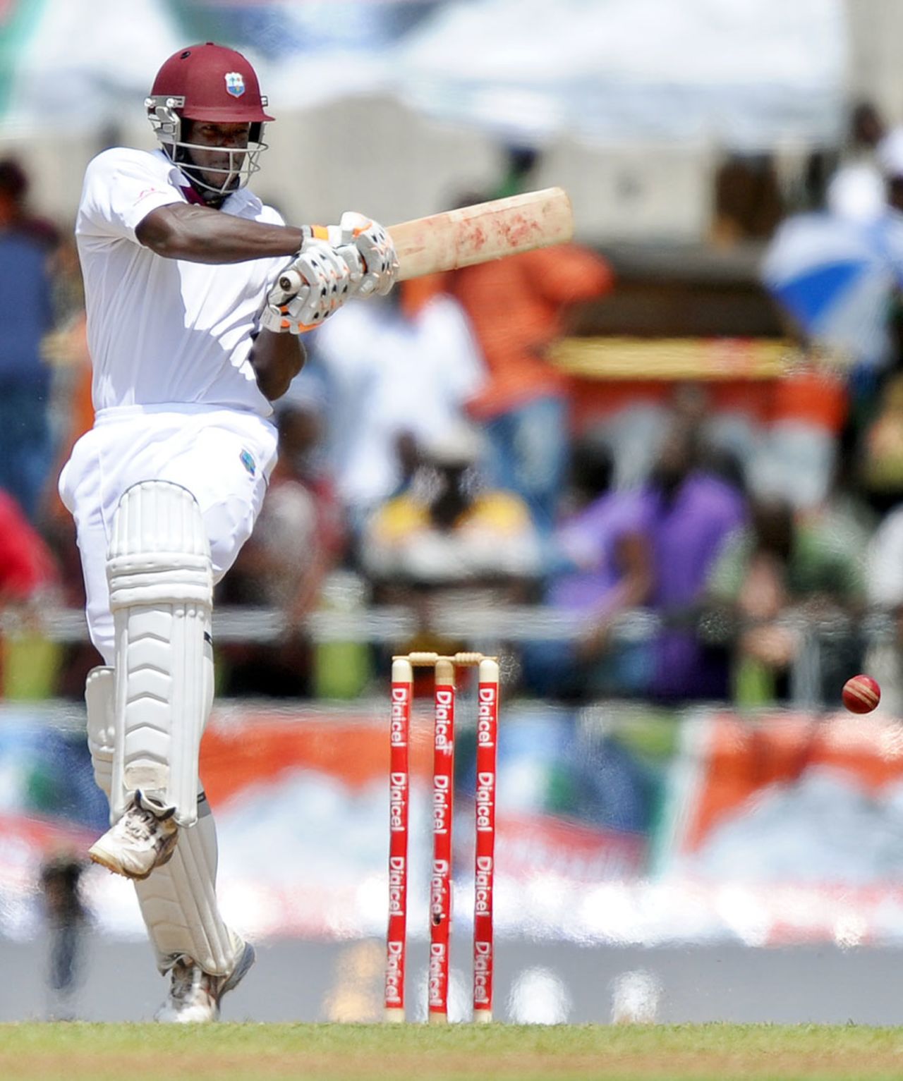 Kirk Edwards steadied West Indies with a half-century, West Indies v India, 3rd Test, Dominica, 4th day, July 9, 2011