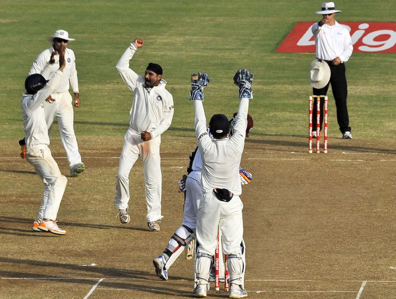 Harbhajan Singh nailed Marlon Samuels for a duck, West Indies v India, 3rd Test, Dominica, 4th day, July 9, 2011