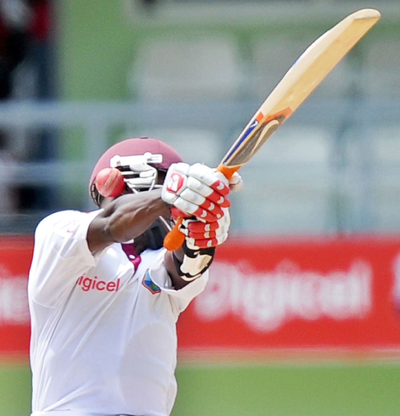 A painful blow for Fidel Edwards, West Indies v India, 3rd Test, Dominica, 5th day, July 10, 2011