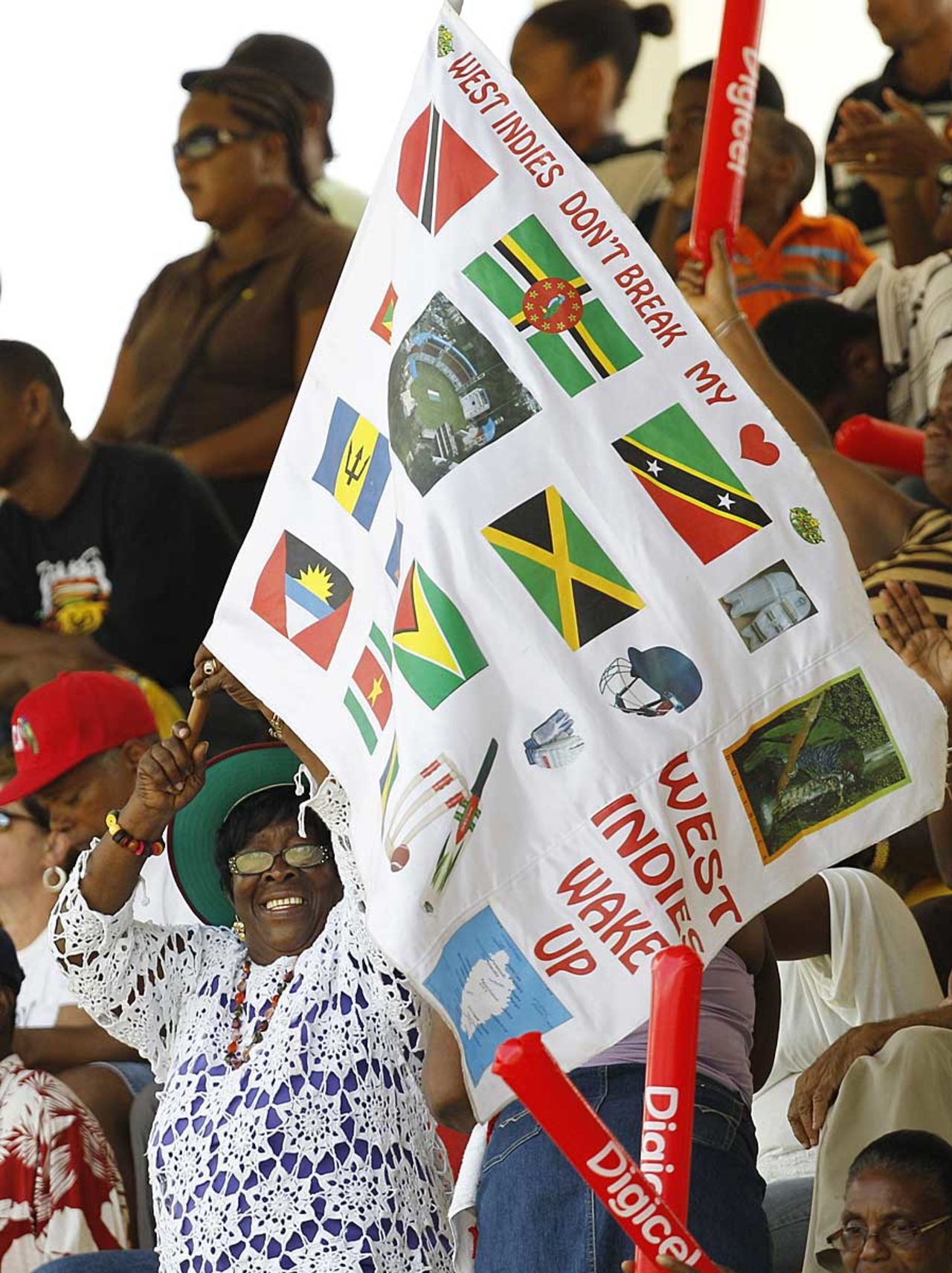 Fans flocked to the Windsor Park Stadium in Dominica on the final day, West Indies v India, 3rd Test, Dominica, 5th day, July 10, 2011