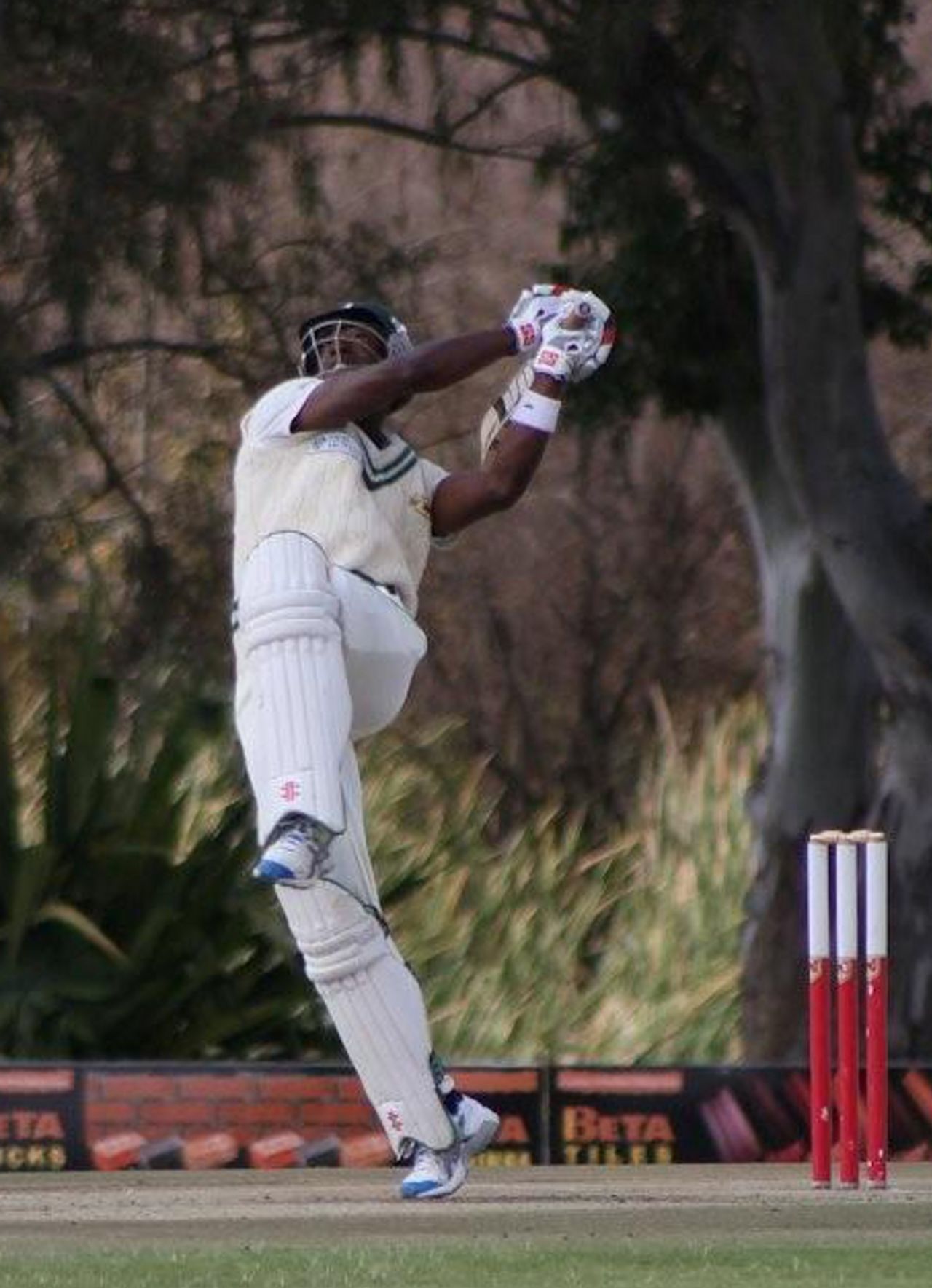 Vusi Sibanda cracks a boundary during his 91, Zimbabwe XI v Australia, Harare, 1st day, July 15 2011