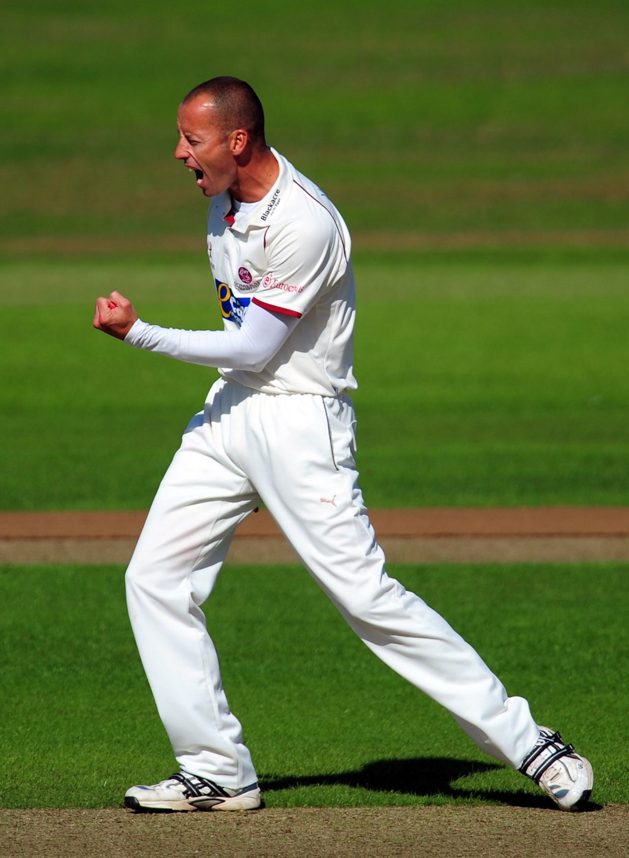 Charl Willoughby cut through India's top order with the new ball, Somerset v Indians, Taunton, 2nd day, July 16, 2011