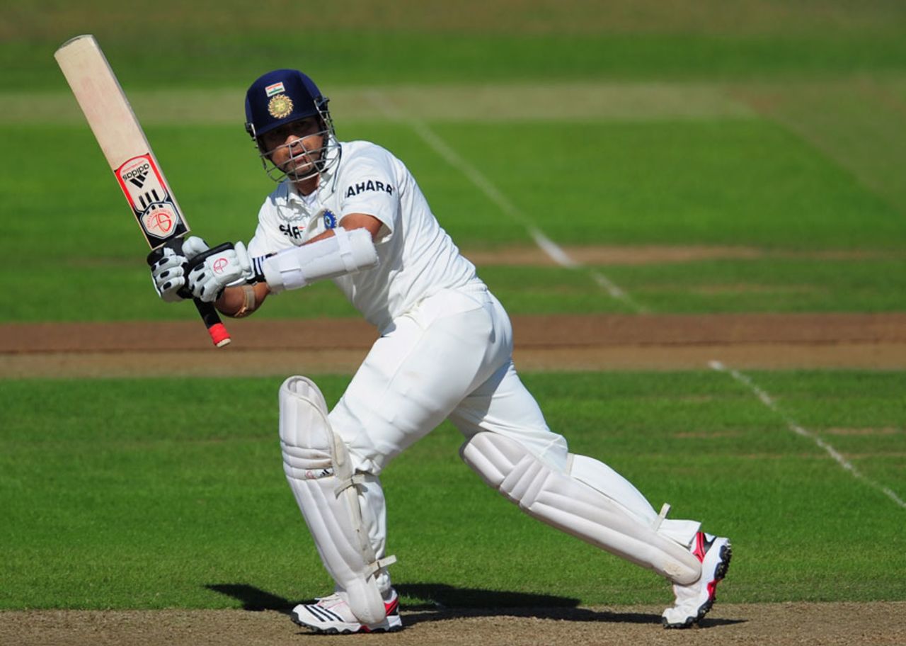 Sachin Tendulkar flicks through square leg, Somerset v Indians, Taunton, 2nd day, July 16, 2011