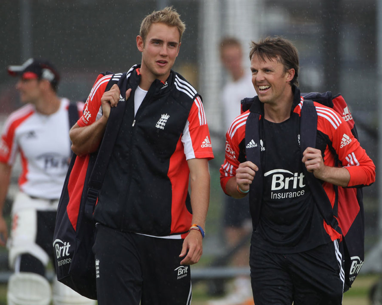 Stuart Broad and Graeme Swann head for the nets, Lord's, July 19 2011