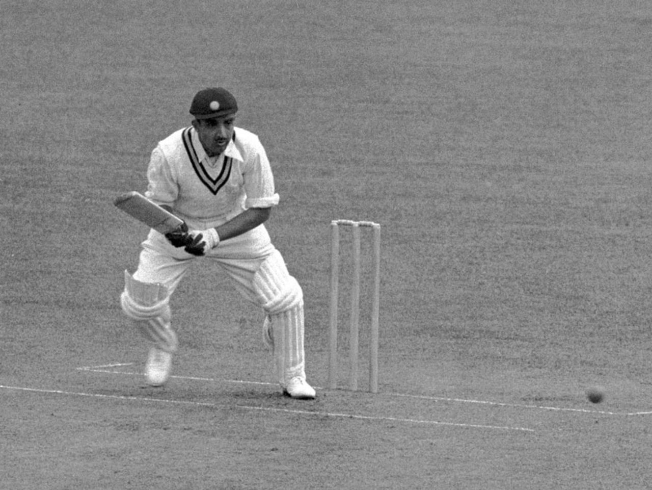 Vijay Merchant bats during India's tour of England in 1946, England v India, 1st Test, Lord's, 22 June 1946