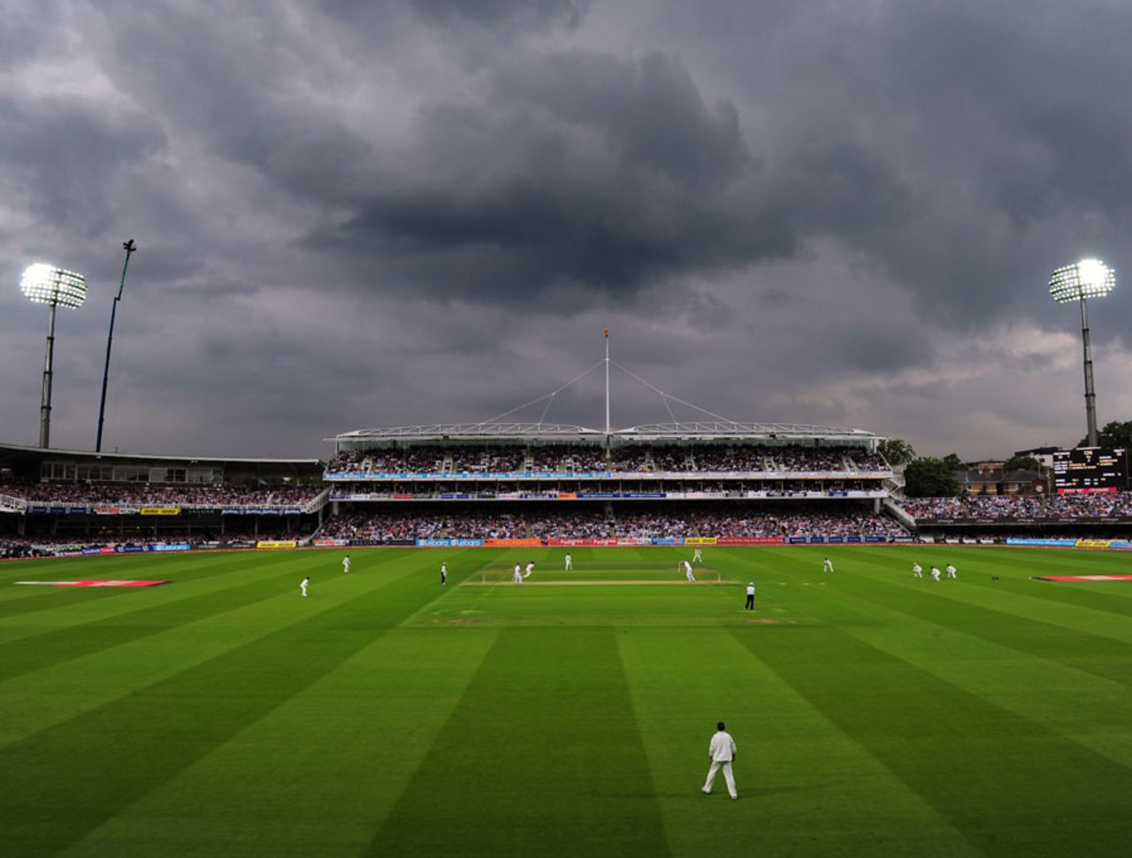 The first day of the 2000th Test was played in dark, overcast conditions, England v India, 1st Test, Lord's, 1st day, July 21, 2011