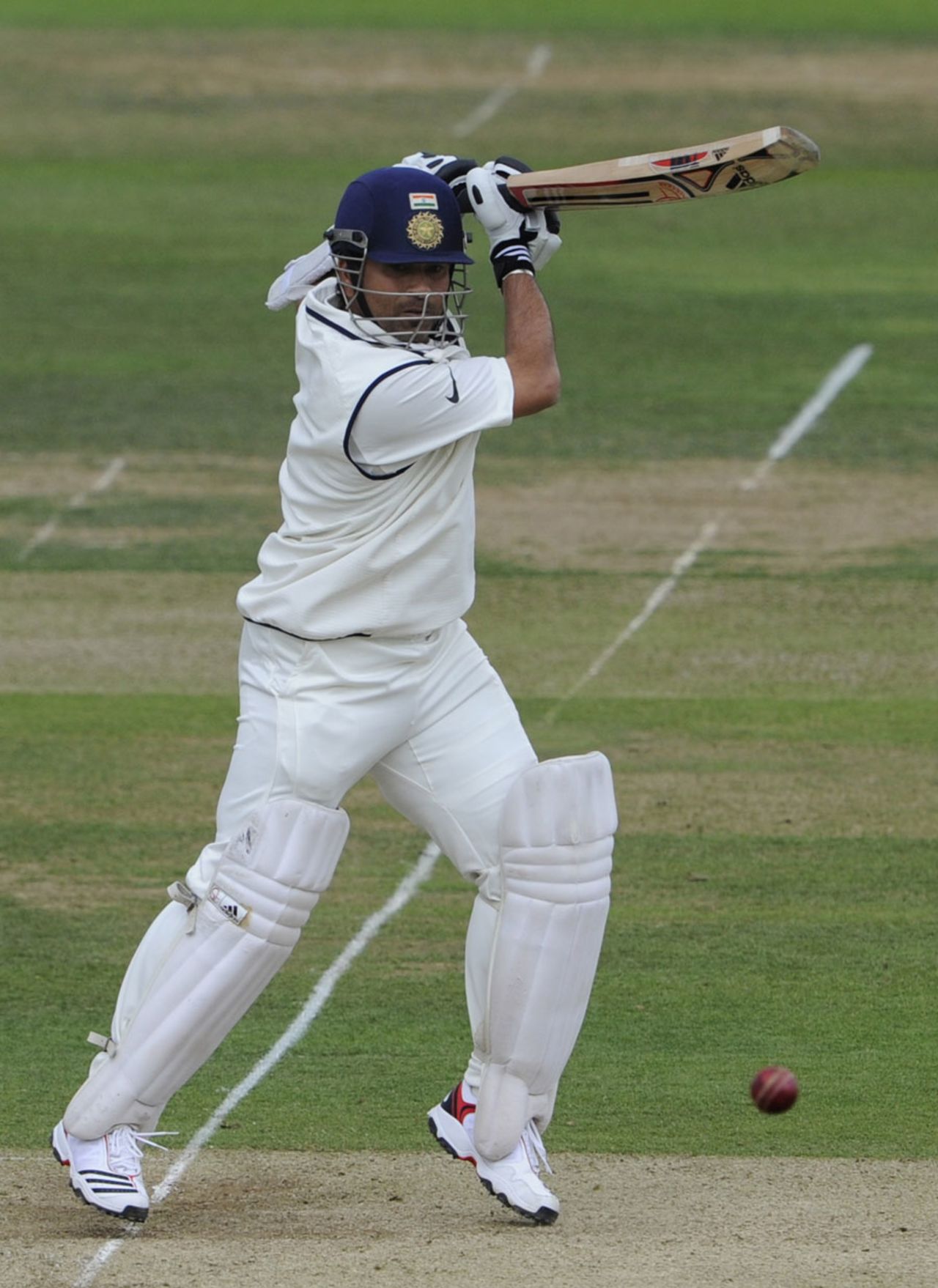 Sachin Tendulkar punches one away on the off side, England v India, 1st Test, Lord's, 3rd day, July 23, 2011