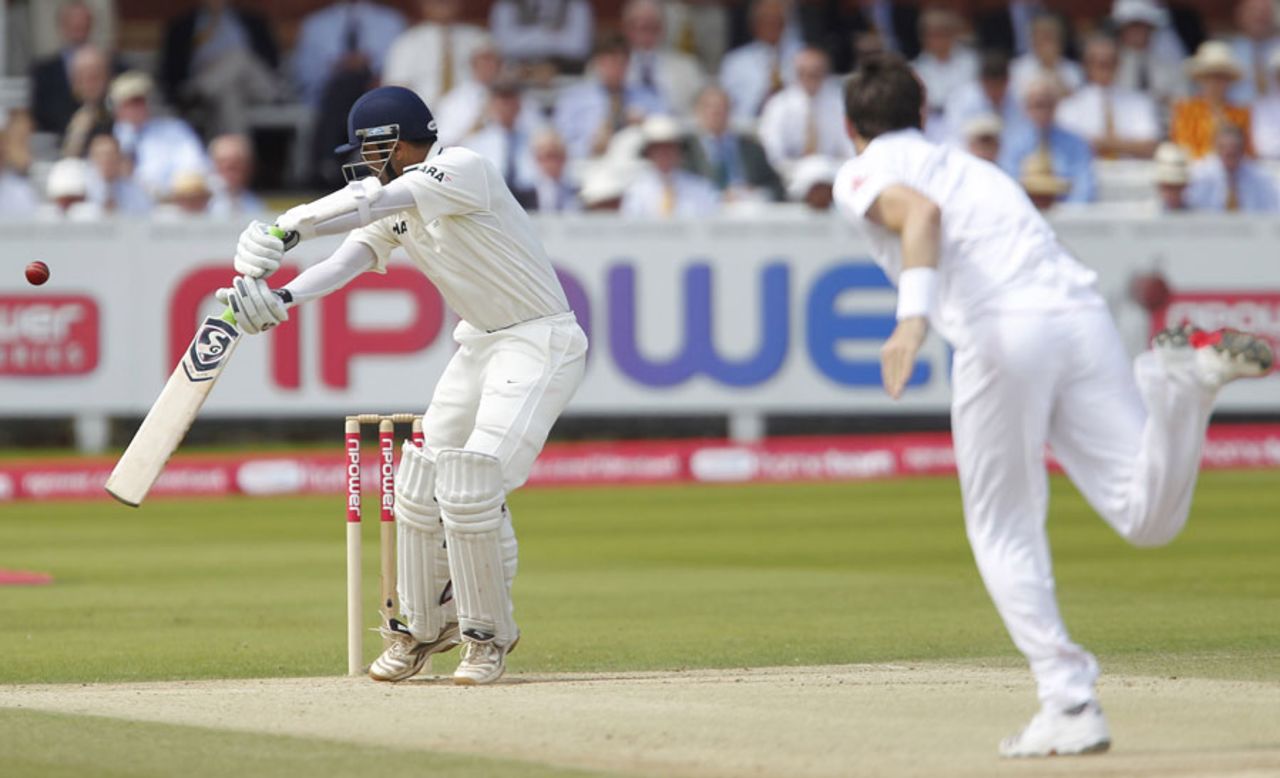 Rahul Dravid edges James Anderson behind, England v India, 1st Test, Lord's, 5th day, July 25, 2011