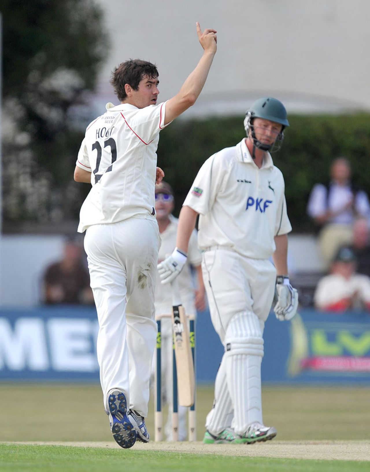Kyle Hogg took five wickets against Nottinghamshire, Lancashire v Nottinghamshire, County Championship, Division One, Southport, July 26, 2011