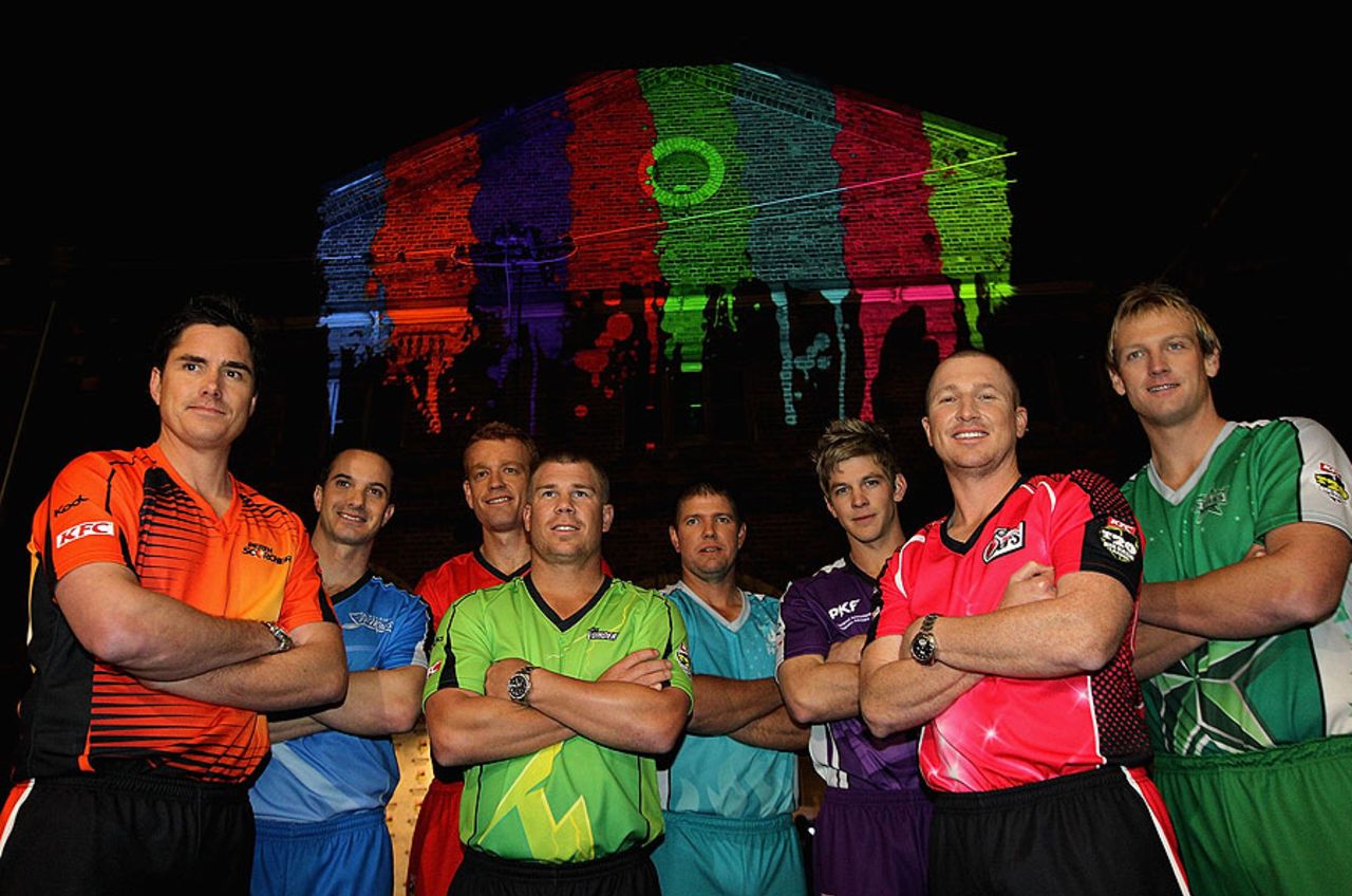 The team captains at the launch of the Big Bash League, Sydney, July 27, 2011