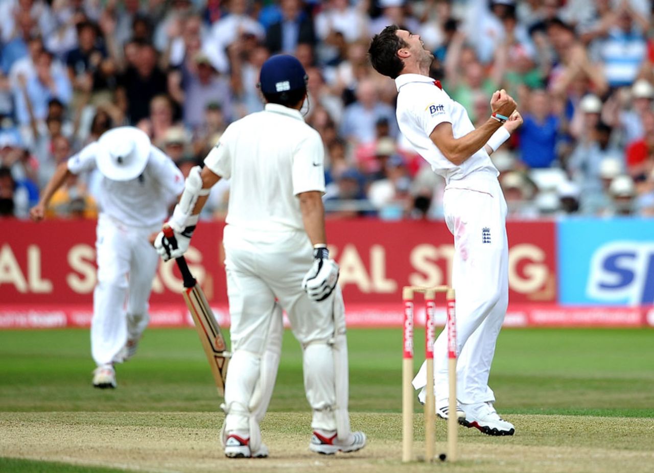 James Anderson once again accounted for Sachin Tendulkar, England v India, 2nd Test, Trent Bridge, 4th day, August 1, 2011