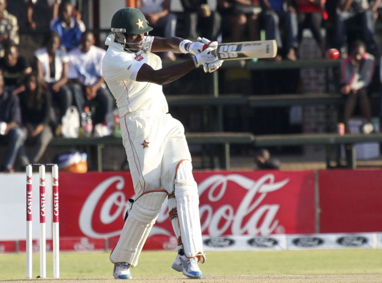 Vusi Sibanda pulls powerfully, Bangladesh v Zimbabwe, only Test, Harare, 3rd day, August 6, 2011