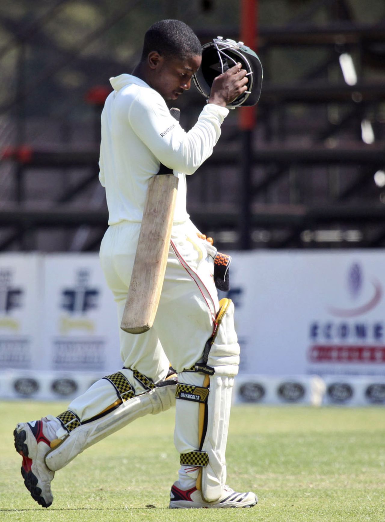 Tatenda Taibu walks off after being dismissed for 59, Bangladesh v Zimbabwe, only Test, Harare, 4th day, August 7, 2011