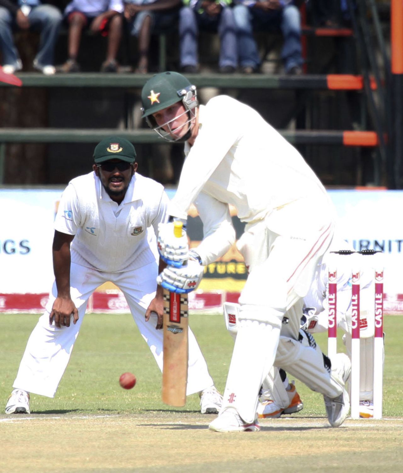 Brendan Taylor gets behind the line, Bangladesh v Zimbabwe, only Test, Harare, 4th day, August 7, 2011