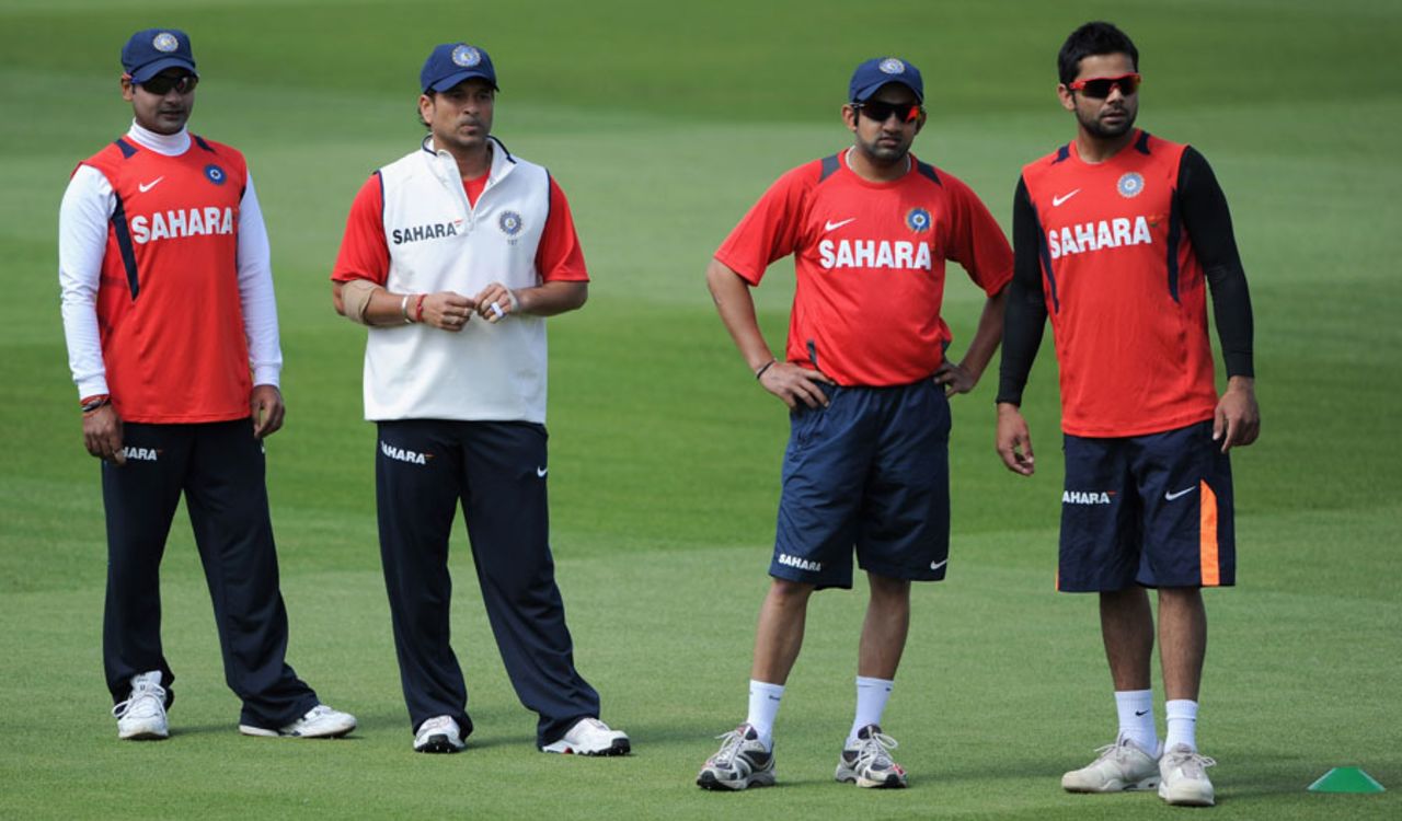India's players at their practice session ahead of the third Test, Edgbaston, August 9, 2011
