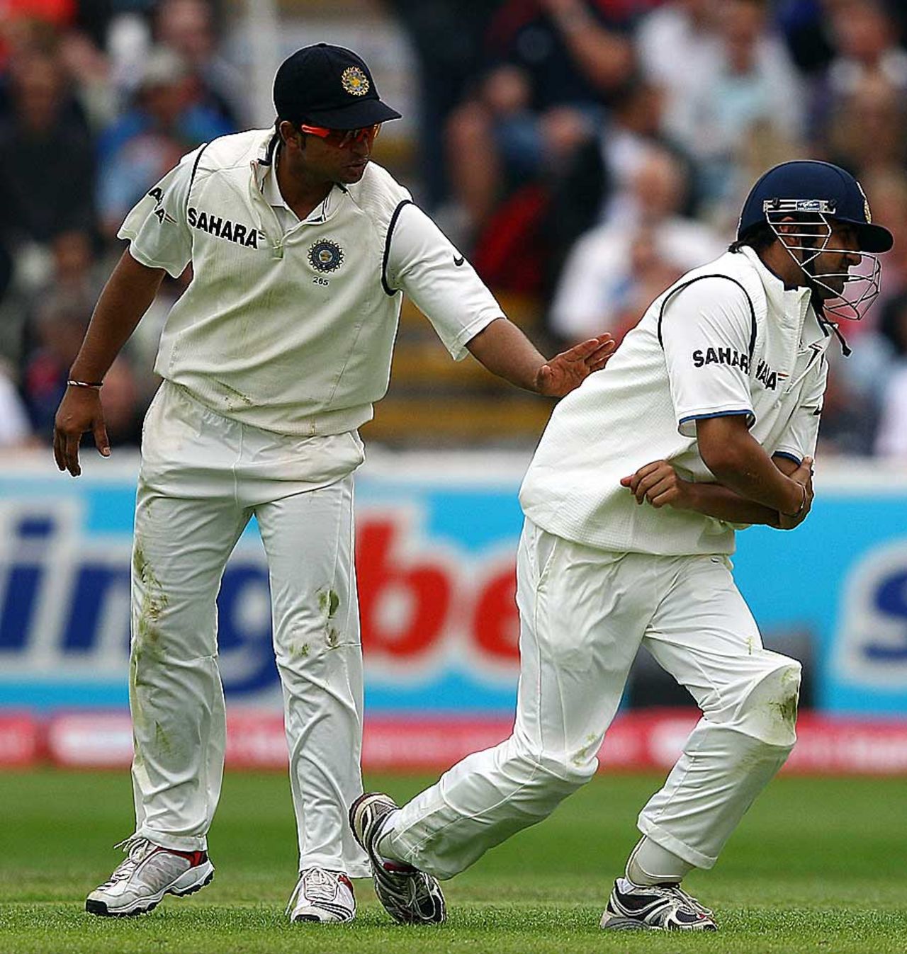 Gautam Gambhir was struck hard on the elbow, again, England v India, 3rd npower Test, Edgbaston, 3rd day, August 12, 2011