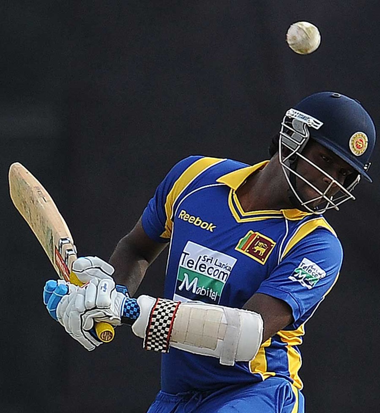 Angelo Mathews evades a bouncer, Sri Lanka v Australia, 2nd ODI, Hambantota, August 14, 2011