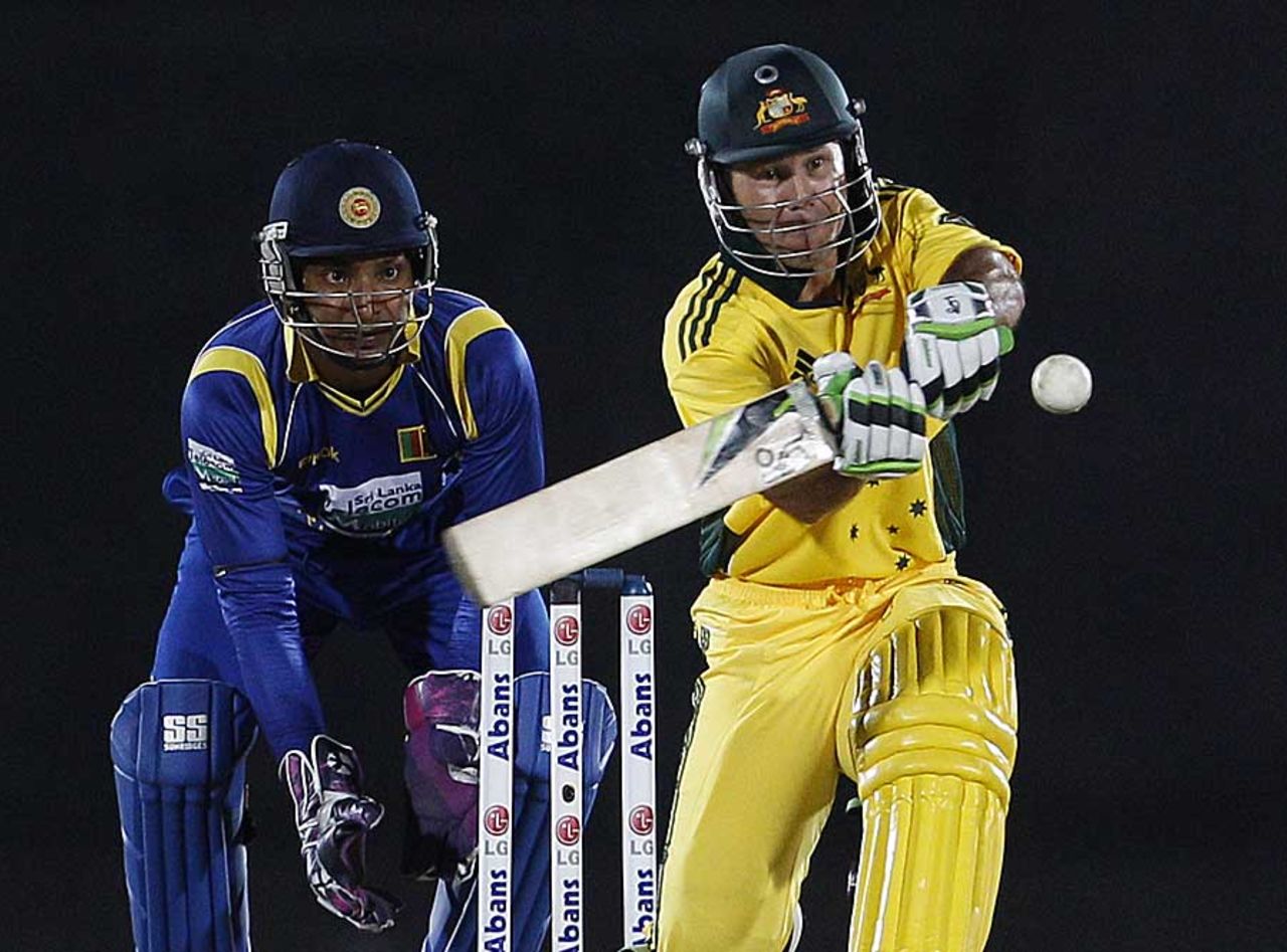 Ricky Ponting anchored Australia's chase, Sri Lanka v Australia, 2nd ODI, Hambantota, August 14, 2011