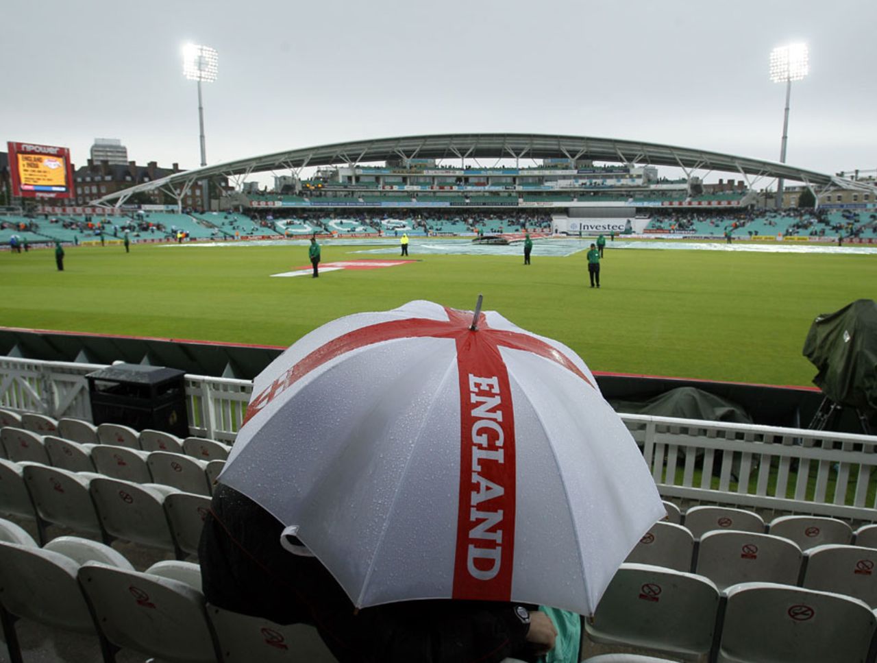 Rain washed out most of the first day at The Oval, England v India, 4th Test, The Oval, 1st day, August 18, 2011