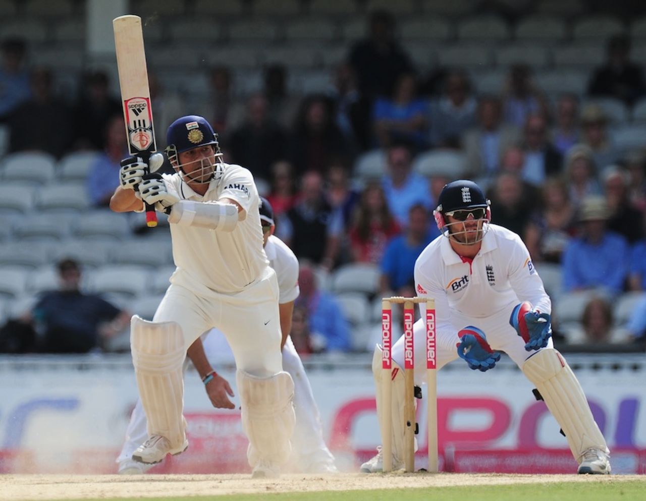 Sachin Tendulkar plays through the leg side, England v India, 4th Test, The Oval, 5th day, August 22, 2011