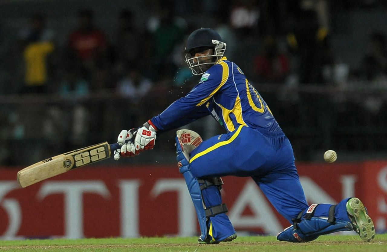 Chamara Silva guides one fine down the leg side, Sri Lanka v Australia, 5th ODI, Colombo, August 22, 2011