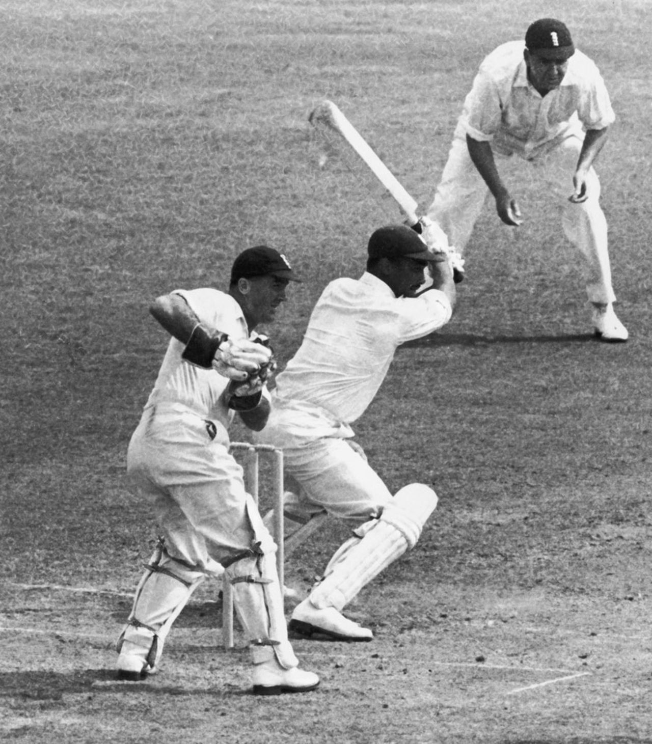 Frank Worrell on his way to an unbeaten 191, England v West Indies, 3rd Test, Trent Bridge, 3rd day, July 6, 1957