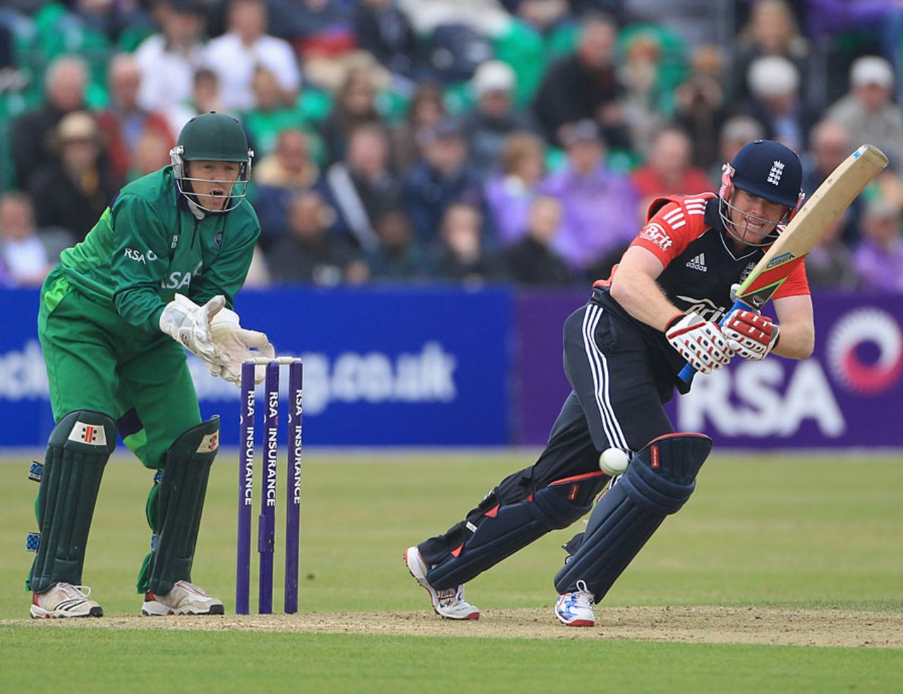 Eoin Morgan was England's most fluent batsman with a 65-ball 59, Ireland v England, only ODI, Clontarf, August 25, 2011