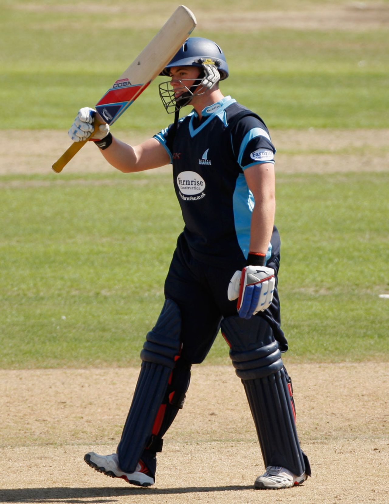 Matt Machan acknowledges the applause for his fifty, Sussex v Indians, Tour match, Hove, August 25, 2011