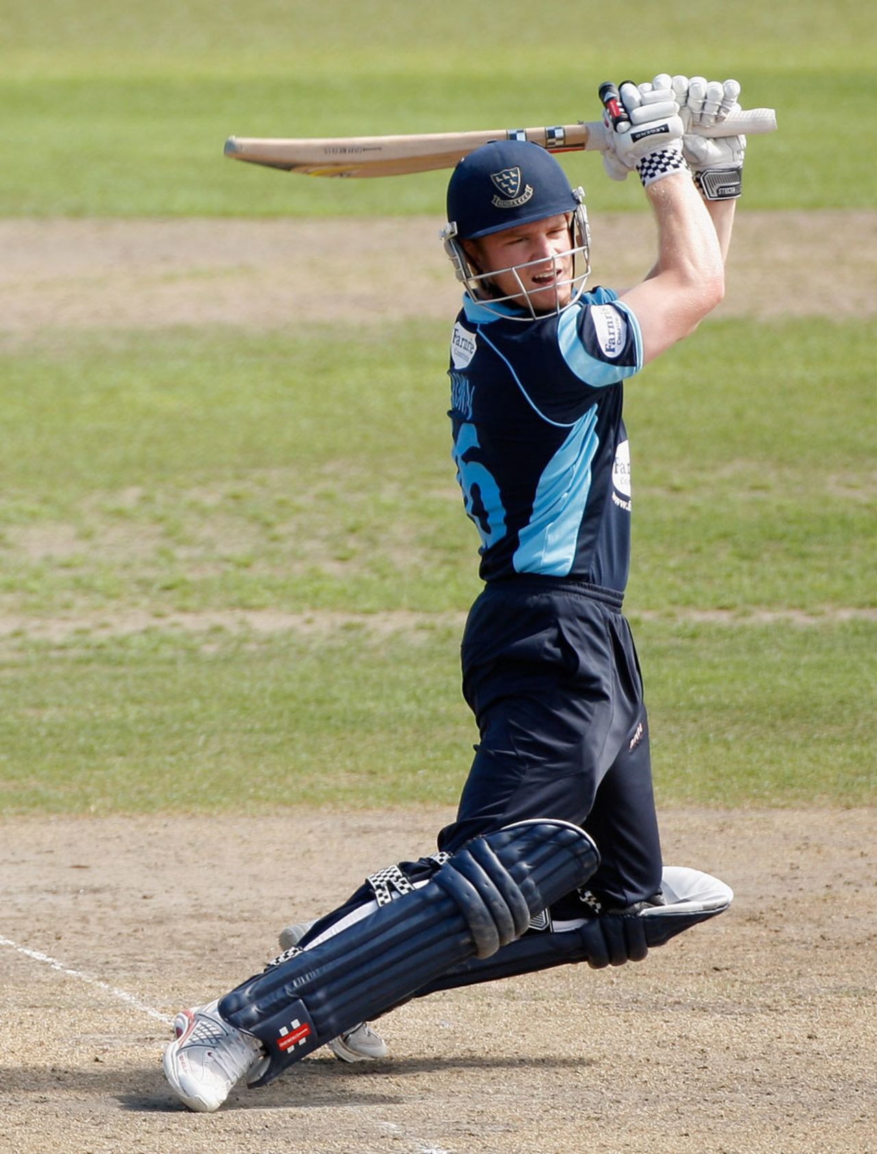 Ben Brown cuts during his 48, Sussex v Indians, Tour match, Hove, August 25, 2011