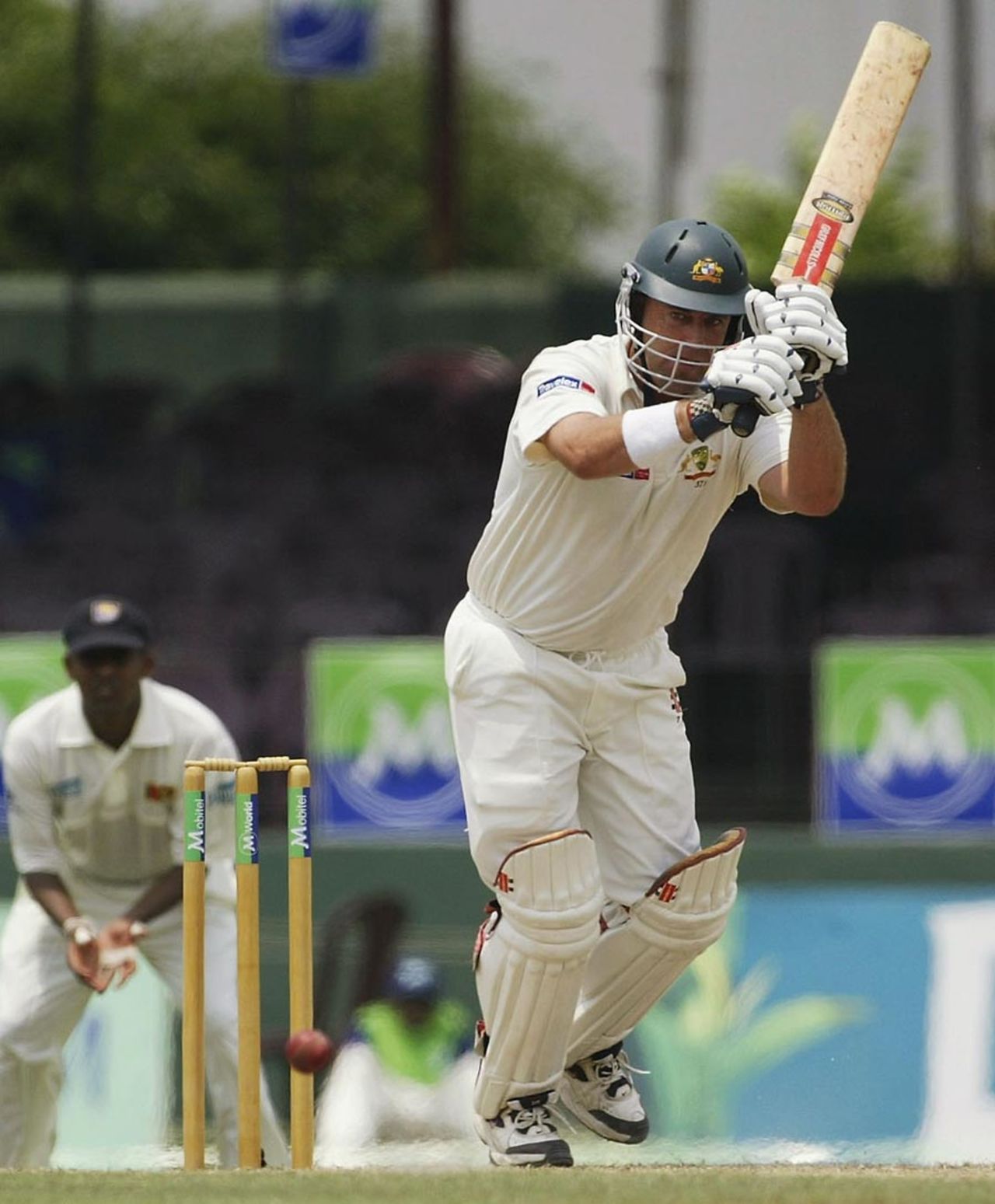 Darren Lehmann bats, day one, Sri Lanka v Australia, SSC, Colombo, March 24, 2004
