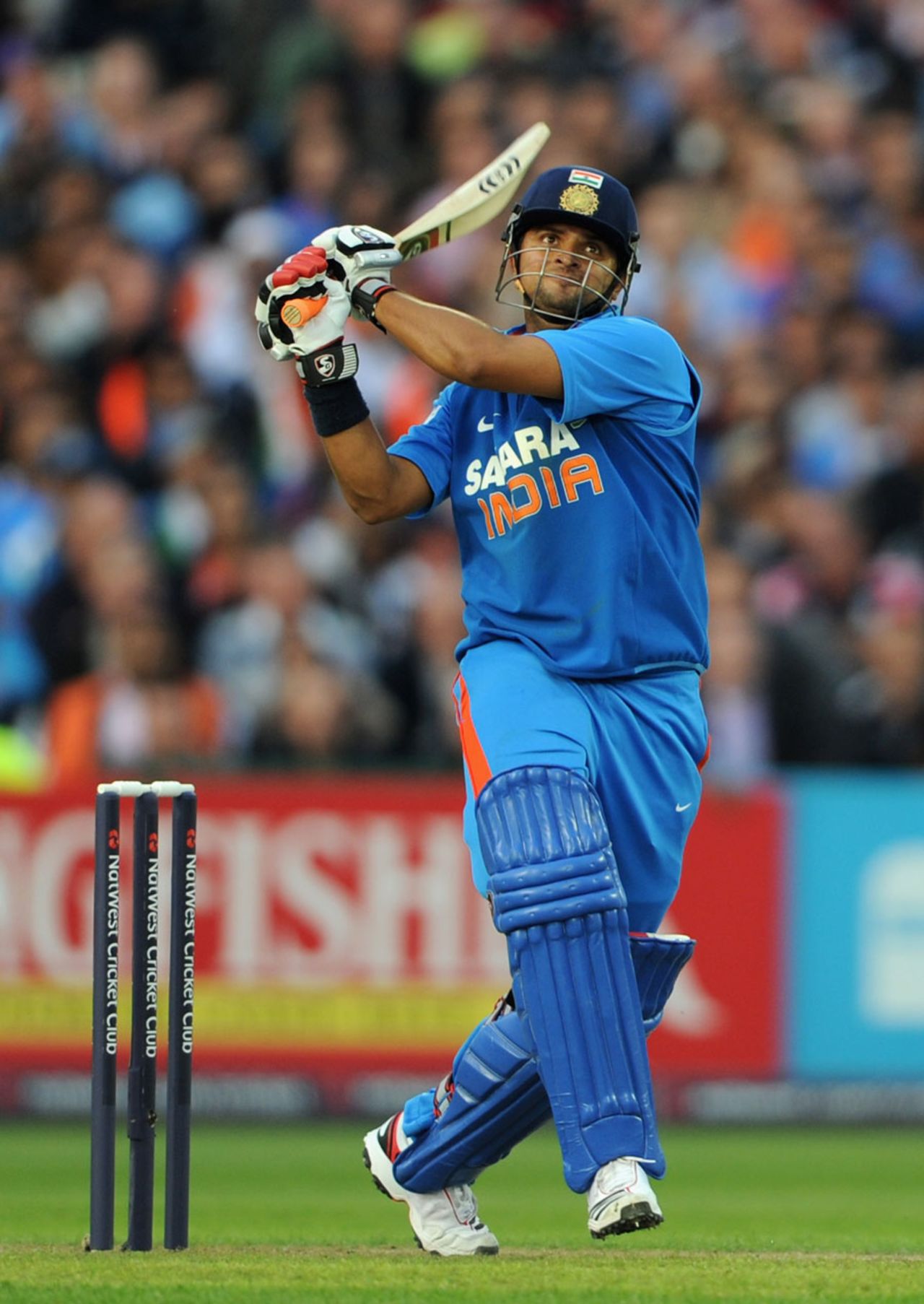Suresh Raina made 33 from 19 balls to add some late impetus, England v India, Twenty20, Old Trafford, August 31, 2011