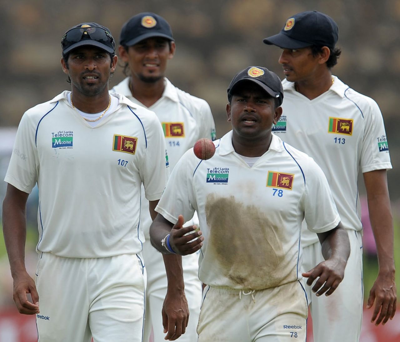Rangana Herath keeps the ball after his five-for, Sri Lanka v Australia, 1st Test, Galle, 3rd day, September 2, 2011