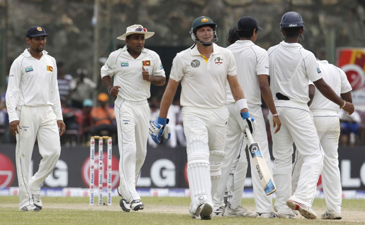 Ryan Harris walks off after being dismissed for 23, Sri Lanka v Australia, 1st Test, Galle, 3rd day, September 2, 2011